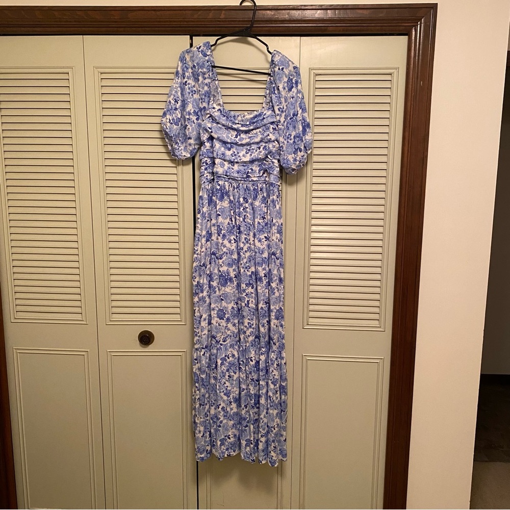 ARULA Blue Floral Maxi Dress